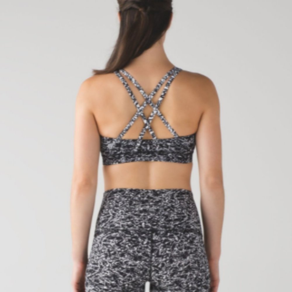 lululemon Energy Bra: Iced Wave Black/White